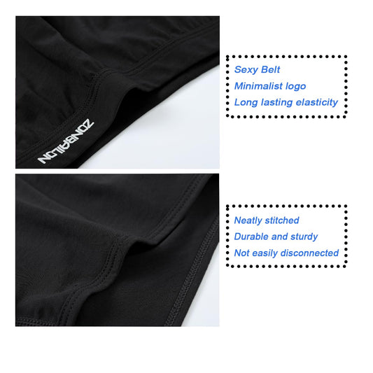 Men's Elephant Trunk Boxers Briefs Dual Pouch Bulge Shorts - Sexy Trunks with Wide Waistband