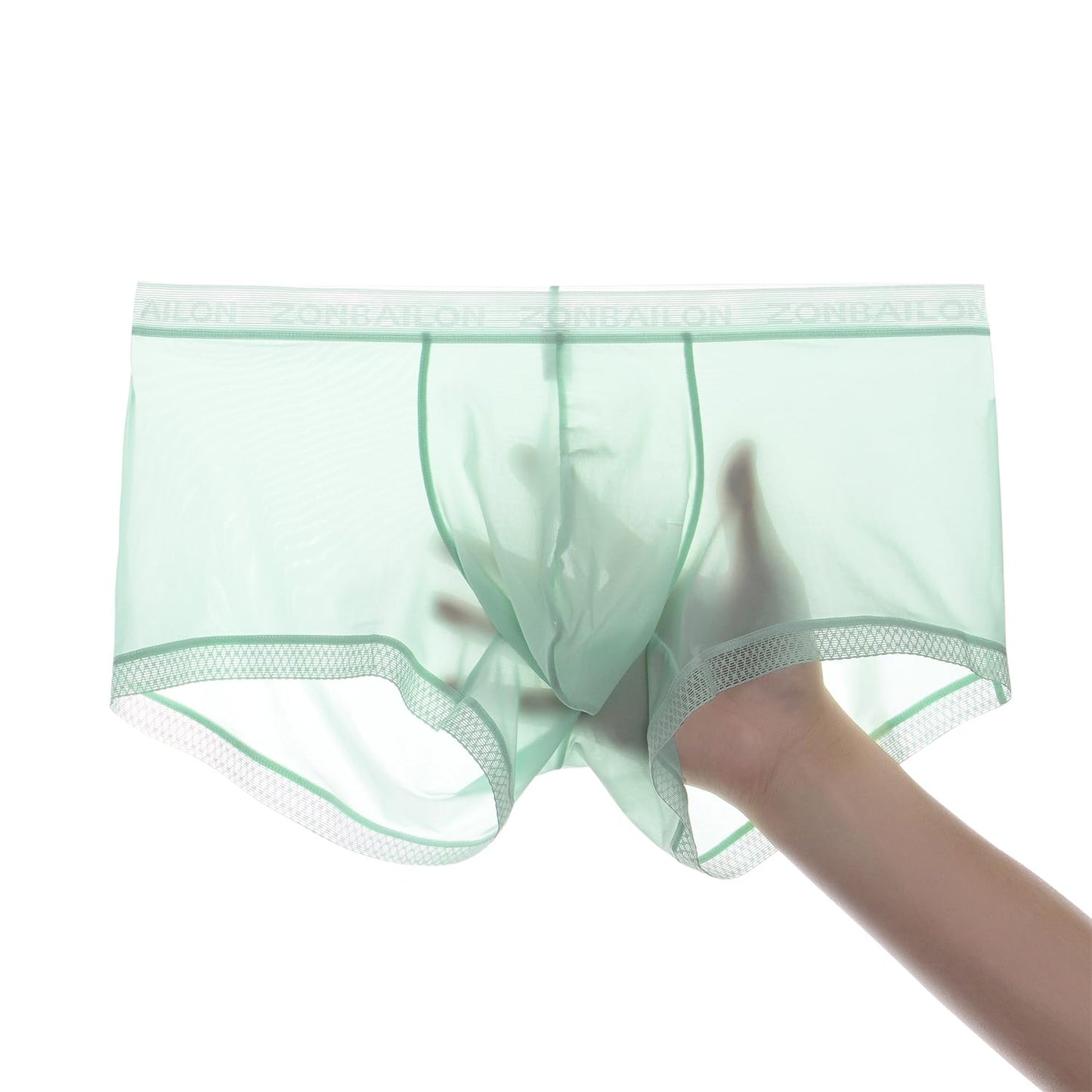 Sexy Underwear for Men See Through Boxer Briefs Cool and Breathable Stretch Green L
