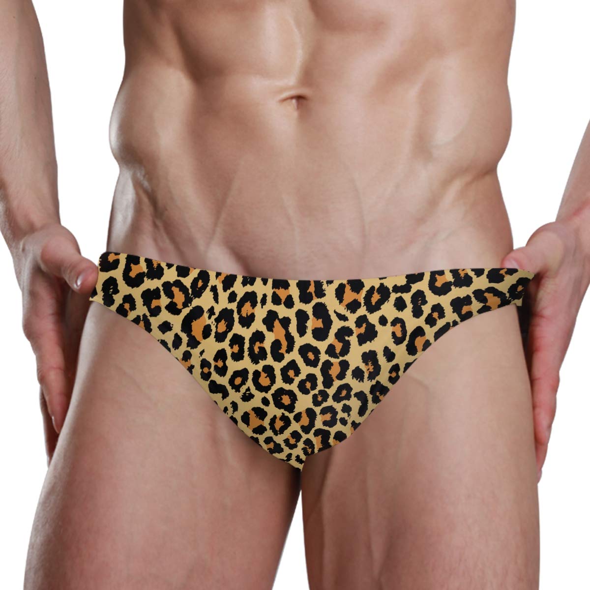 Chic Houses Men's Sexy Bikini Leopard Swimsuit Swimwear Quick Dry Print Briefs XL 2031388