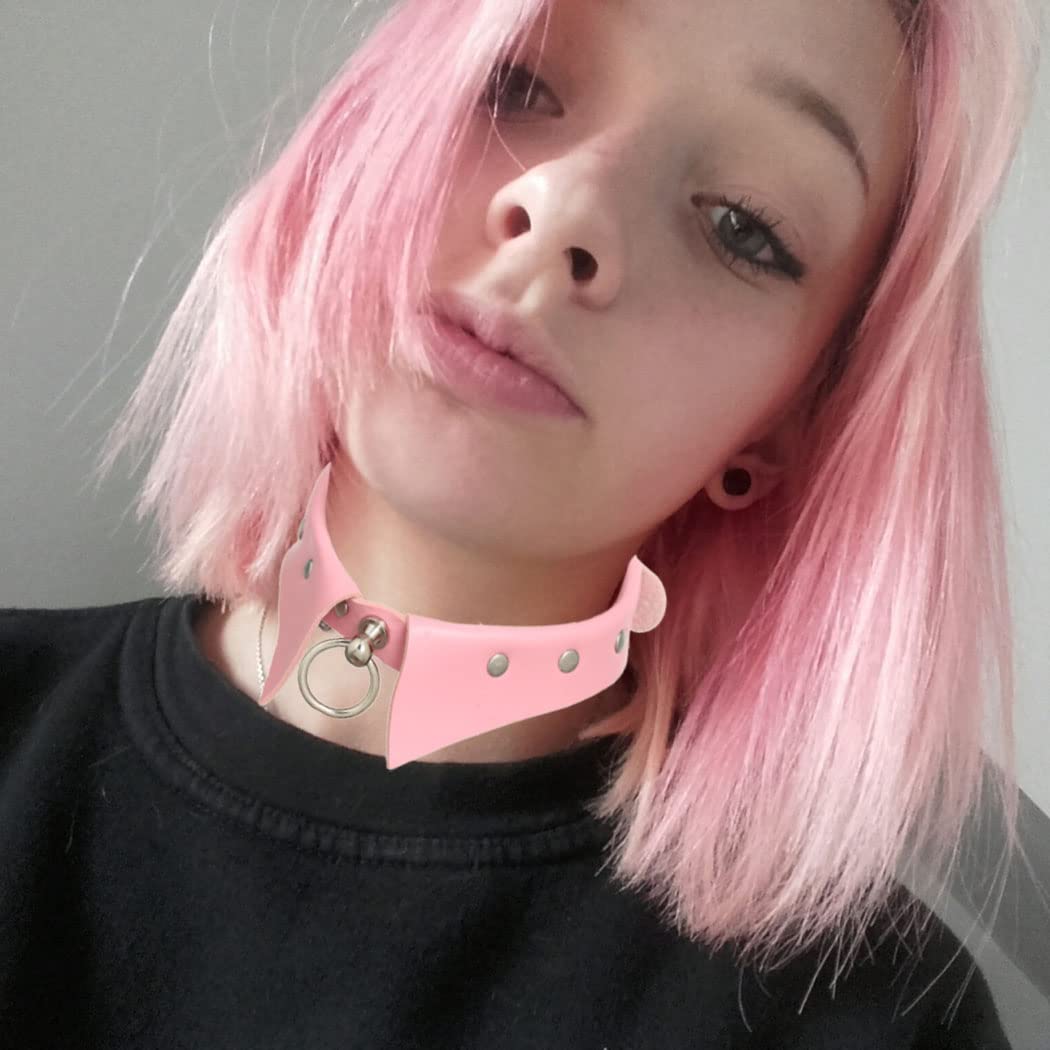 Sissy Collar Choker Necklace Pink Punk Nightclub Jewelry Accessories for Women