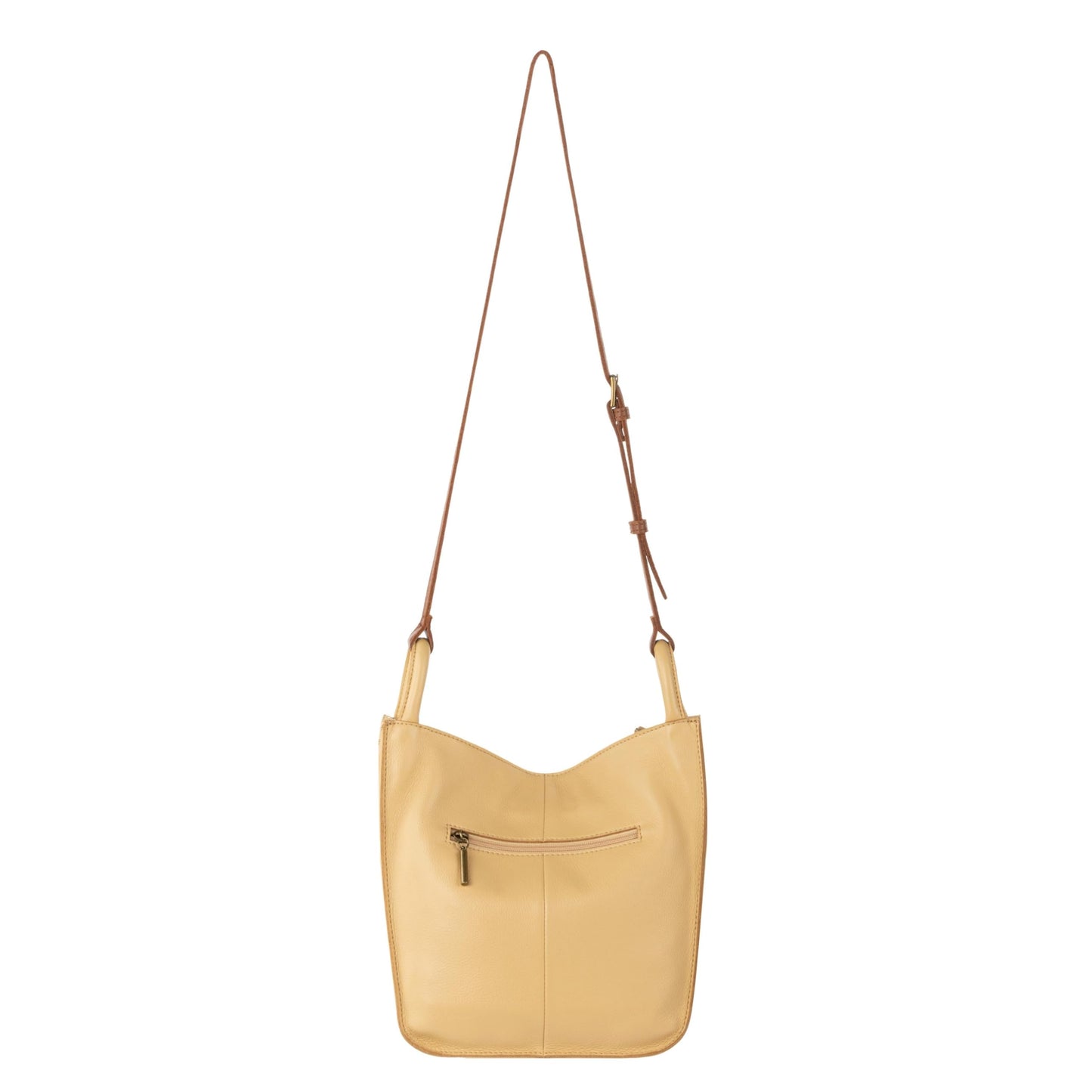 The Sak Los Feliz Crossbody Bag in Leather, Large, Lined Purse with Single Adjustable Shoulder Strap, Buttercup