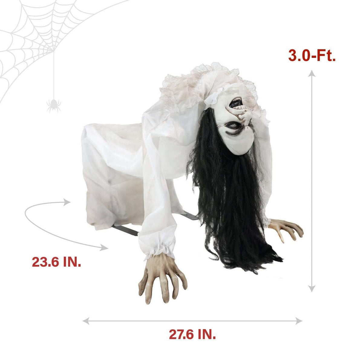 Haunted Hill Farm 3.0-Ft. Life-Size Animatronic Possessed Woman