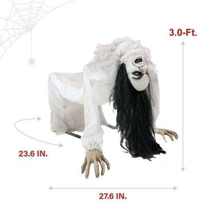 Haunted Hill Farm 3.0-Ft. Life-Size Animatronic Possessed Woman