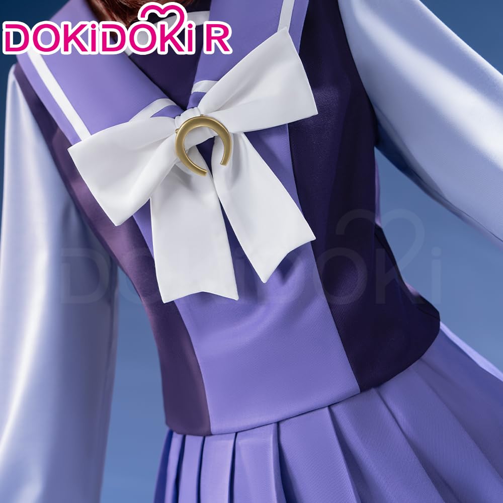 KIRA KIRA Anime Game Cosplay Costume Doki-R Winter Purple Uniform School Dress Long Sleeves Halloween Costume (XS)