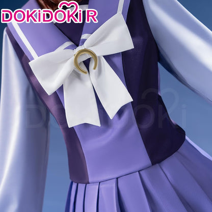 KIRA KIRA Anime Game Cosplay Costume Doki-R Winter Purple Uniform School Dress Long Sleeves Halloween Costume (XS)
