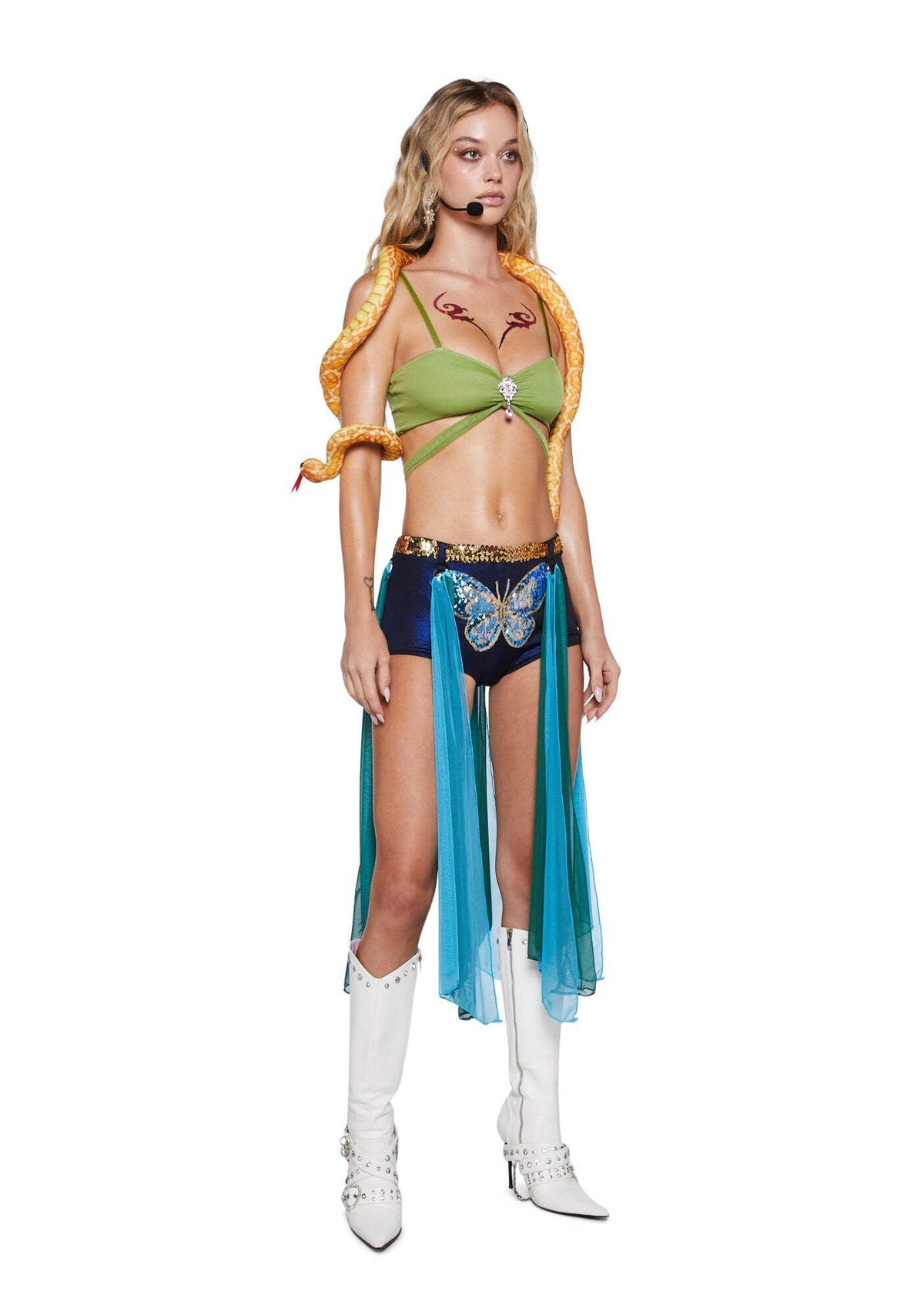 Dolls Kill Britney Slave for U Inspired Costume - Snake Charmer Outfit by Trickz N' Treatz - XX-Small