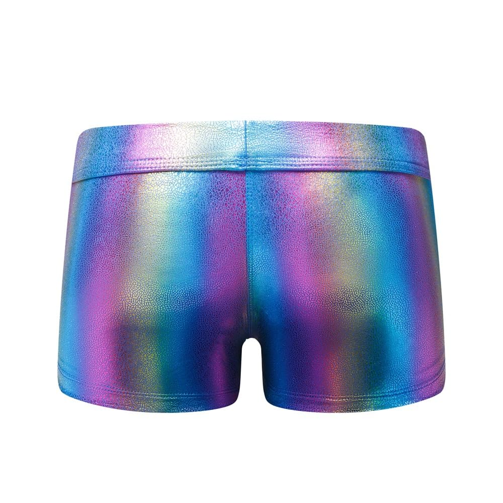 JOCKMAIL Mens Boxer Briefs Men's Underwear Liquid Metallic Hot Body Boxer Swimsuit for Stage Performance and Party Wear (US, Alpha, X-Large, Regular, Regular, Rainbow)