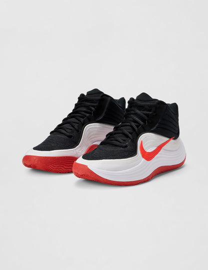 Nike Men's Precision 8 Mid Basketball Shoes, Black/Bright Crimson-White, 11