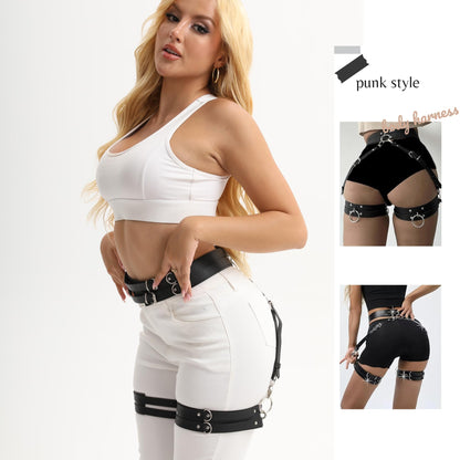 Women's garter belt Leather Thigh harness Punk Leg Belts lingerie Bar Carnival Party Cosplay outfits Accessories