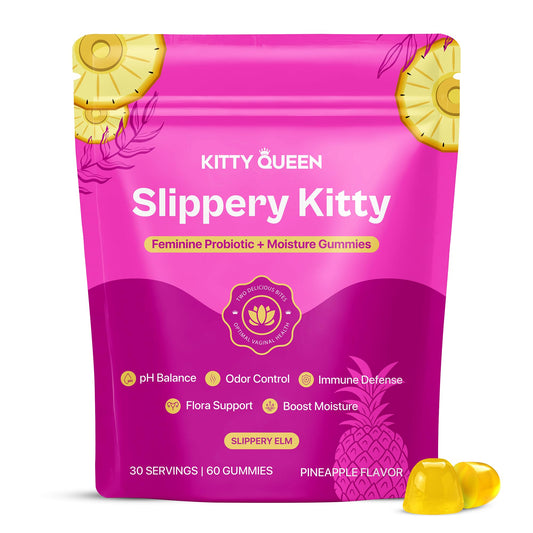 KITTYQUEEN Slippery Kitty Vaginal Probiotic and Moisture Gummies, 60 Count