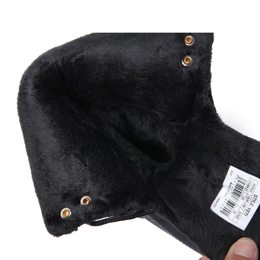 ROCKMARK Men's Winter Snow Boots, Warm Mid Calf Waterproof Durable Boot,Non-Slip Thermal-Insulated Climbing Shoes for Hiking & Ice Fishing & Snow Trekking & Outdoor Work(11, Black)