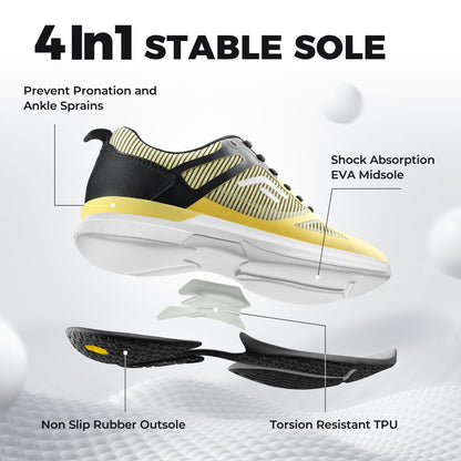FitVille Extra Wide Pickleball Shoes for Men, All Court Tennis Sneakers Shoes with Arch Support