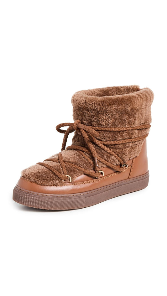 INUIKII Women's Curly Sneakers, Brown, 8 Medium US