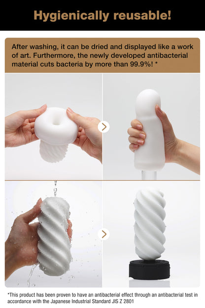 TENGA Sculpted Ecstasy 3Dx Series Zen | Adult Male Masturbator Sex Toy Stroker Device, Reusable Fine Ribbed Sleeve for Men | Made in Japan
