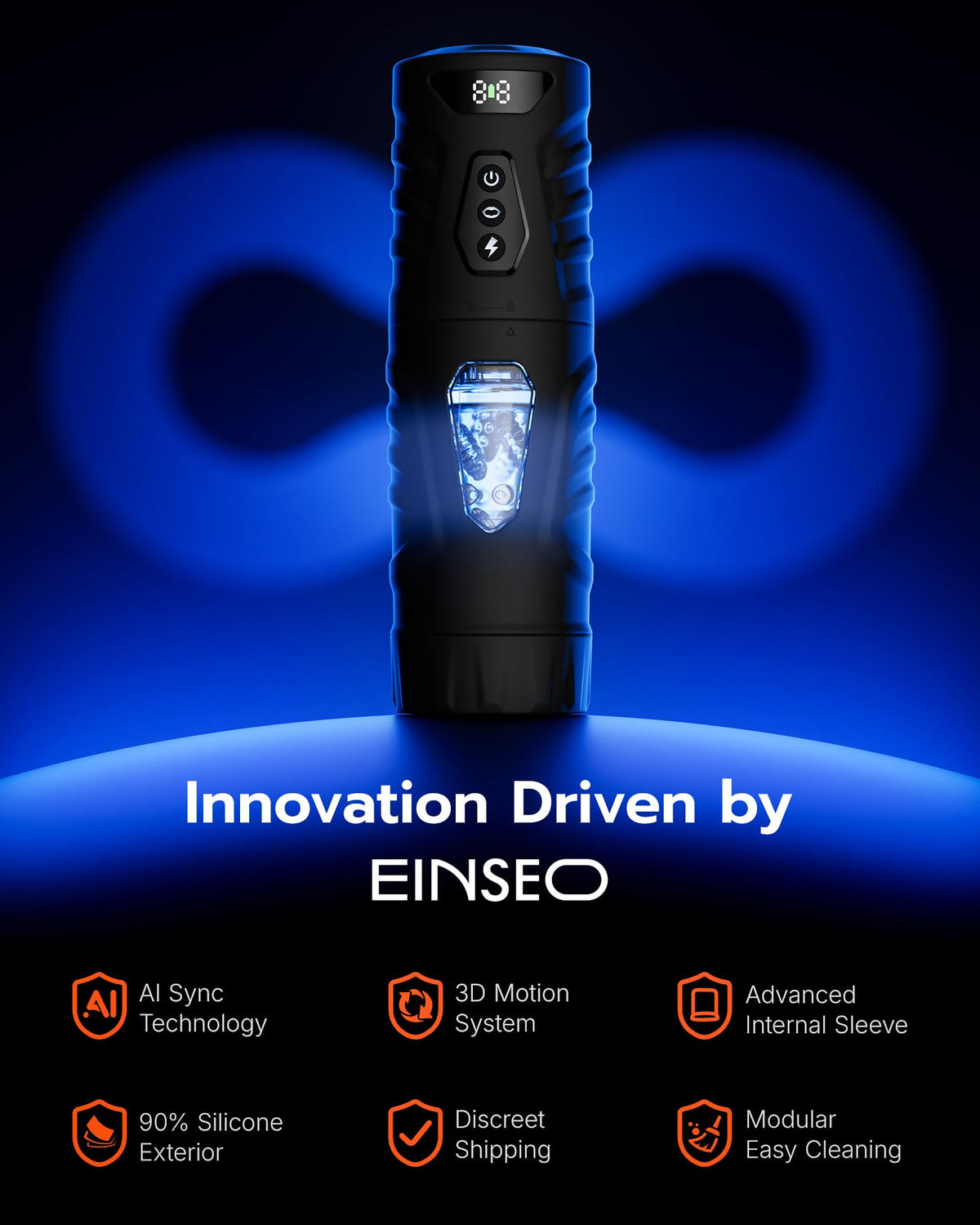 EINSEO Male Masturbator Penis Pump, AI Sync Sex Toys for Men with 7 Thrusting & 360° Rotation, Up to 155 Strokes/Min, 7 Blowjob Suction Pocket Pussy, Silicone-Wrapped Sex Furniture for Bedding