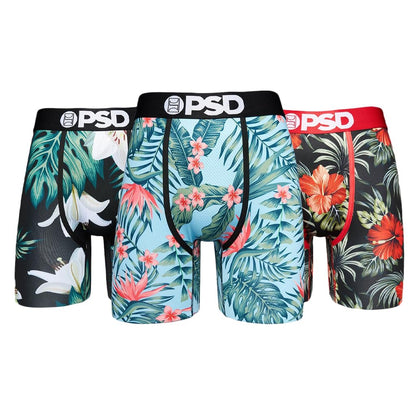 PSD Underwear Men's The Tropics Boxer Brief 3 Pack, Multi, S
