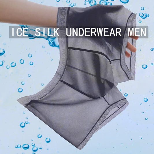 ZONBAILON 3 Pack Sexy Underwear for Men Ice Silk See Through Thin Breathable Trunks 3XL