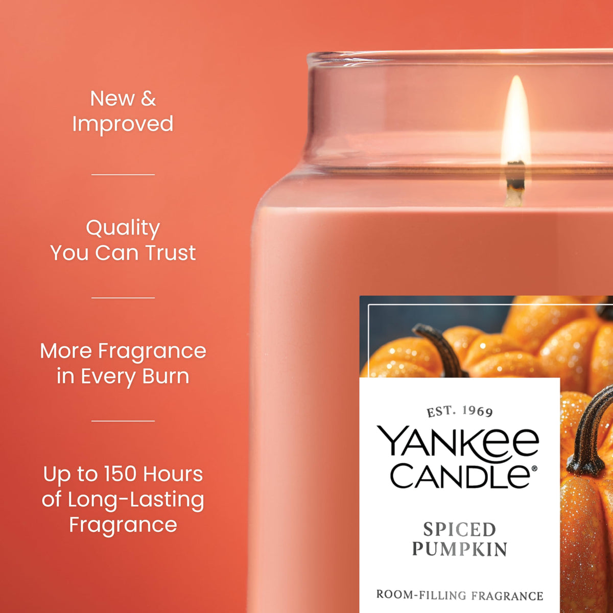 Yankee Candle Spiced Pumpkin Scented Candle, 22oz Large Jar