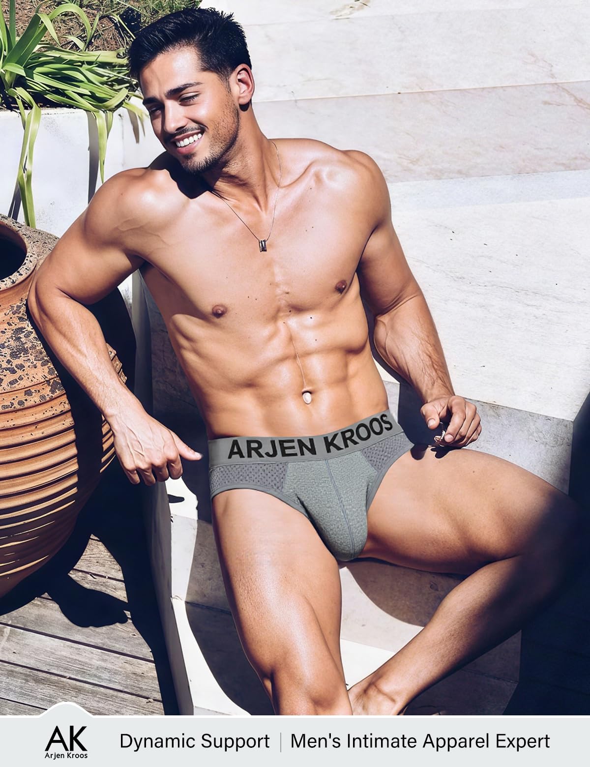 Arjen Kroos Men's Mesh Jock Straps Underwear Cotton Athletic Supporter Grey