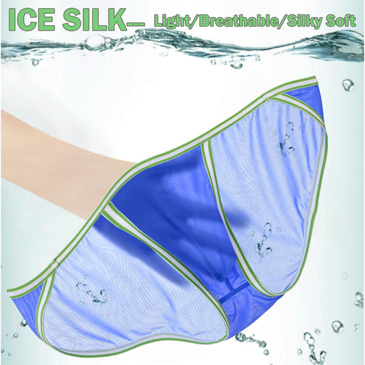 Mens Underwear Briefs Pack Silk Sexy Panties Pouch Bikini Low Rise Mesh XL