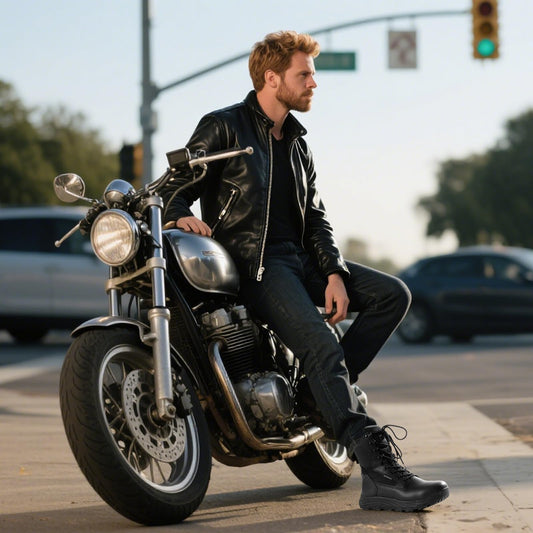 FREE SOLDIER Men's Tactical Boots 8 Inches Military Lightweight Durable Hiking Motorcycle Combat Boots(Bright Tan,10.5)