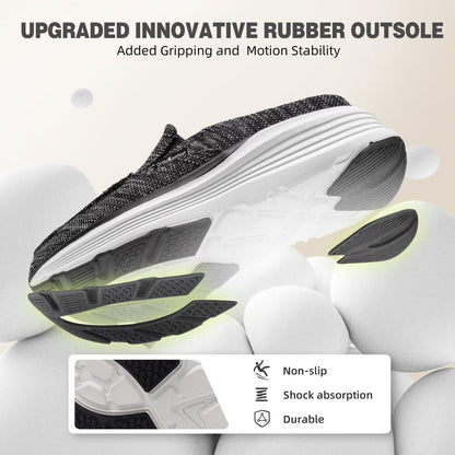 Women's Orthopedic Slip On Slippers Shoes: Comfortable Womens Slip-On for Flat Feet, Light-Weight Slippers for Plantar Fasciitis Relief, Cushioned Rubber Sole Loafers for Comfy Working Black Size 9