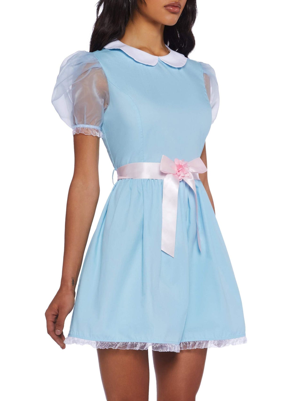Dolls Kill Baby Doll Dress Outfit for Women- Scary Shining Twins Inspired Costume by Trickz N' Treatz - X-Small