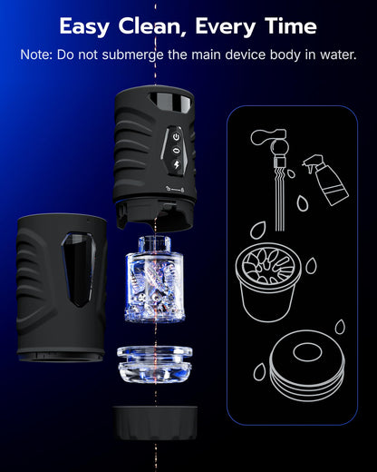 EINSEO Male Masturbator Penis Pump, AI Sync Sex Toys for Men with 7 Thrusting & 360° Rotation, Up to 155 Strokes/Min, 7 Blowjob Suction Pocket Pussy, Silicone-Wrapped Sex Furniture for Bedding