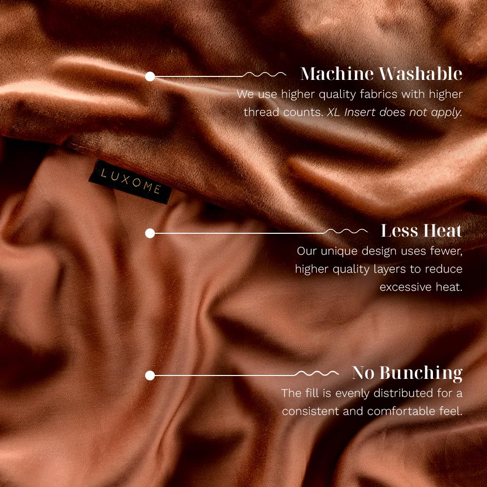 LUXOME Luxury Weighted Blanket for Adults | Includes Cover | 25 lbs | 90"x80" | King Size | Clay