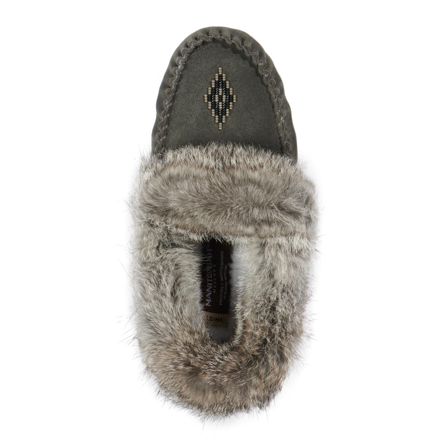 MANITOBAH Street Charcoal Suede Moccasin Womens L06