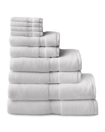 Cozy Earth Complete Luxe Bath Bundle - 60% Cotton 40% Viscose from Bamboo - Quick Dry & Plush Cotton Bath Towel Set - 4 Washcloths, 2 Hand Towels, 2 Bath Towels, 2 Bath Sheets - Light Grey
