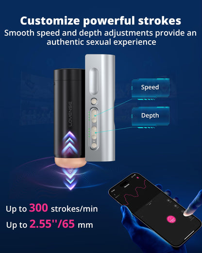 LOVENSE Solace Pro Automatic Male Masturbators, App Remote Control Pocket Pussy Thrusting Blowjob Sex Toys - Machines & Devices for Men Pleasure Adjustable Male Stroker with Immersive AI/VR Experience