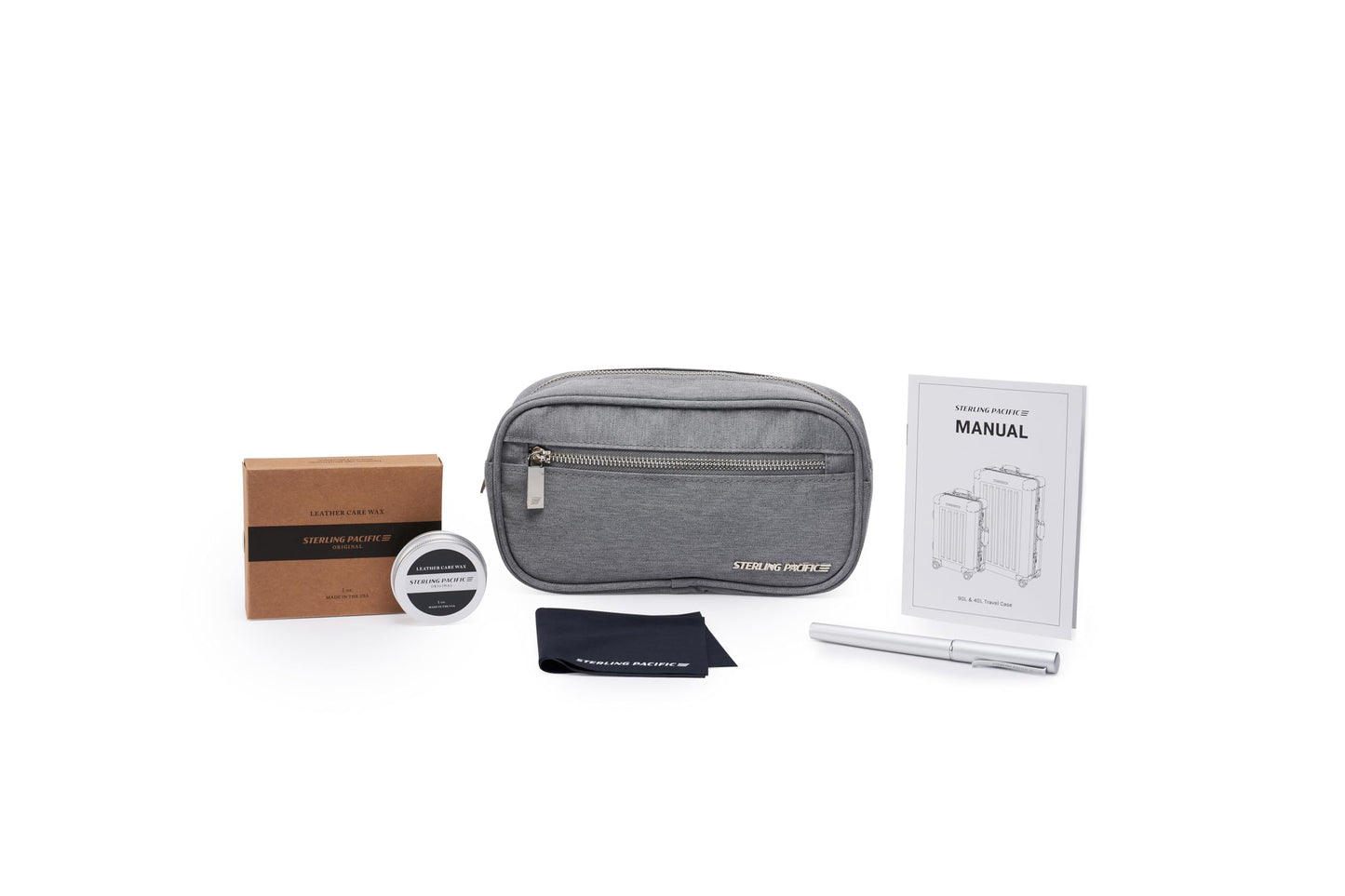 Sterling Pacific 40L Cabin Travel Case – Full Aluminum Four Wheel Carry On Luggage, Italian Leather Handles