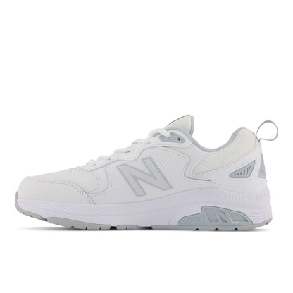 New Balance Women's 857 V3 Casual Comfort Cross Trainer, White/Cyclone, 8 Medium US