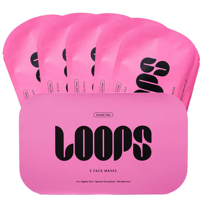 LOOPS DOUBLE TAKE - Glow Korean Hydrogel Face Masks - Calms and Soothes Skin - Refine Pores and Smooth for a Flawless Face - Hydrating Skin Mask Face Mask Leaves You Refreshed and Loumonus 5pc