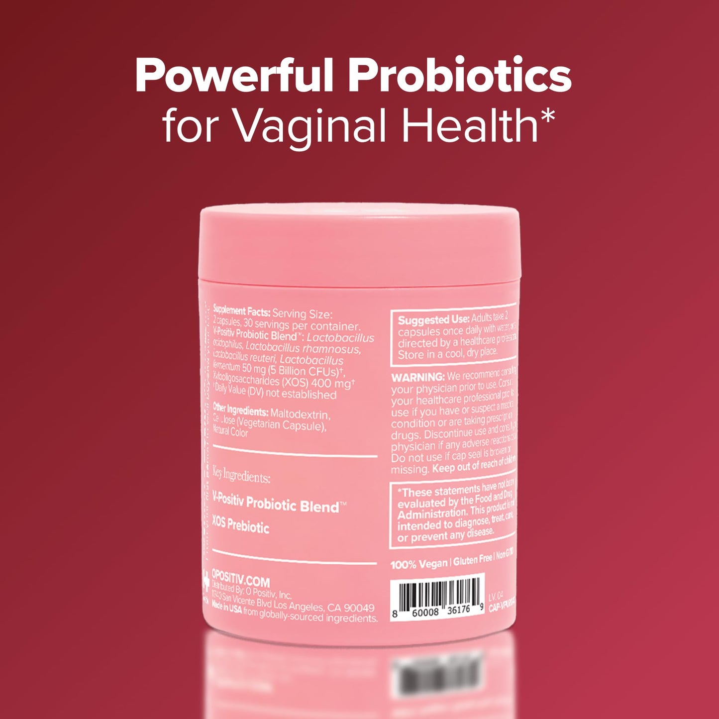 URO Vaginal Probiotics for Odor, Flora & pH Balance – 1-Month Supply