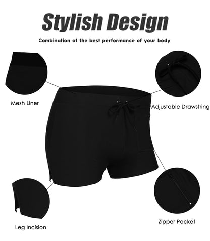 COOFANDY Mens Swim Trunks Bathing Suit Swim Brief Square Leg Board Short