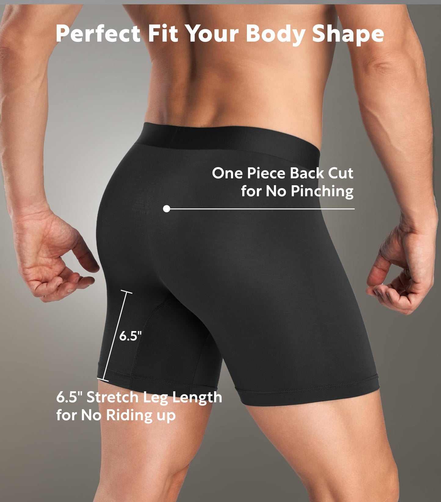 DAVID ARCHY Mens Underwear Silky Soft Second Skin Modal Boxer Briefs Waistfree Seamless Waistband Underwear for Men Pack of 4 (M, Black)