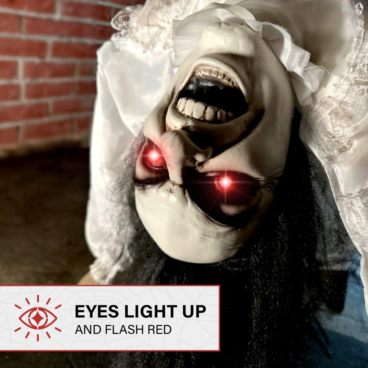 Haunted Hill Farm 3.0-Ft. Life-Size Animatronic Possessed Woman