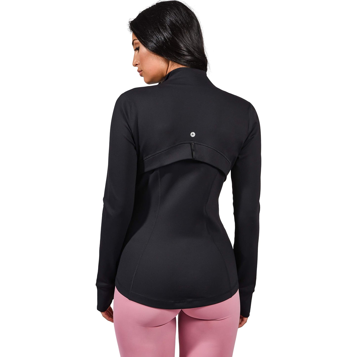 90 Degree By Reflex Women’s Lightweight, Full Zip Running Track Jacket - Black - XS