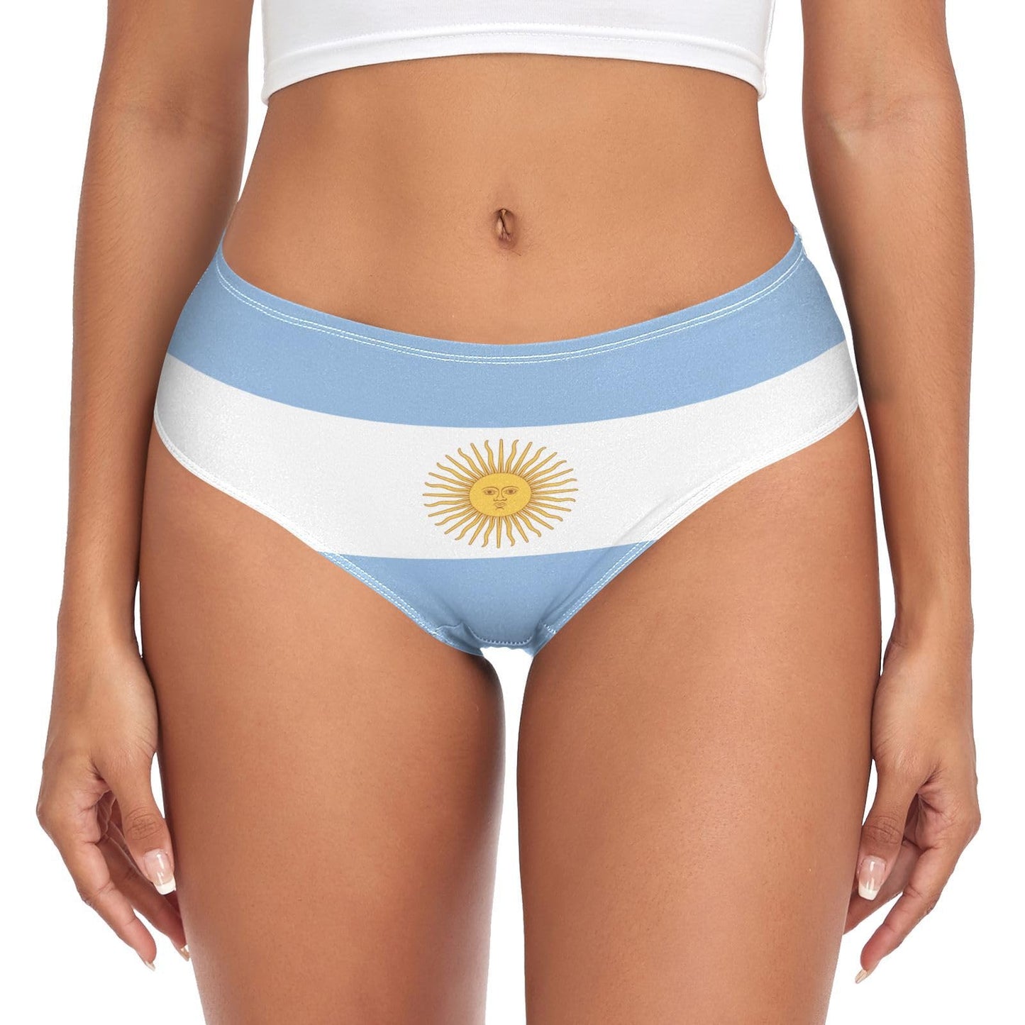 Soft Underwear Women Briefs Argentina Flag Breathable Ladies Hipster Panties S