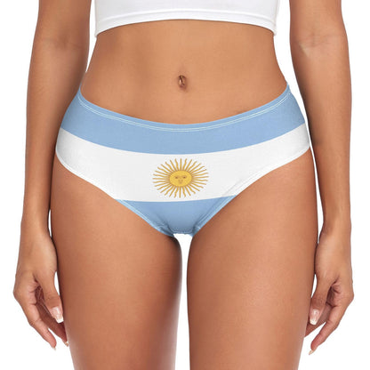 Soft Underwear Women Briefs Argentina Flag Breathable Ladies Hipster Panties S