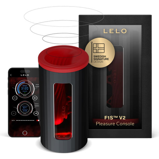 LELO F1S V2 Waterproof Male Masturbator, Male Stroker, Masturbator Sleeve, Sillicone Pocket Pussy, Sex Toy for Man, Sexual Pleasure Tool, Toy with 4 Vibrations, Red
