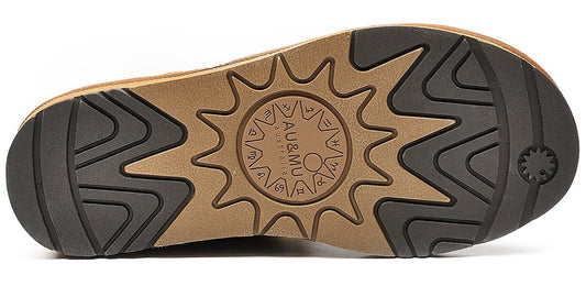 AUMU Women's Classic Mini Sheepskin Winter Boot Fur Boot Chestnut Size 9