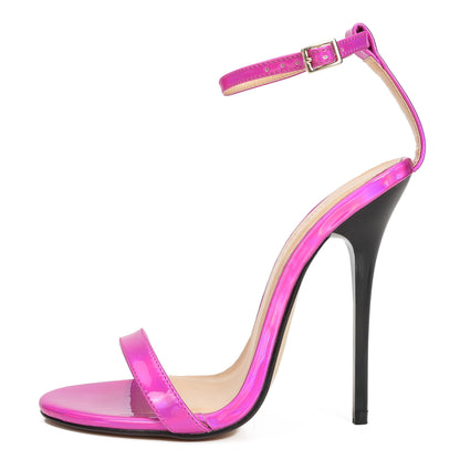 Unisex Men's High Heel Sandals, Ankle Strap, Open Toe, 5.1 Inch Stiletto Heels