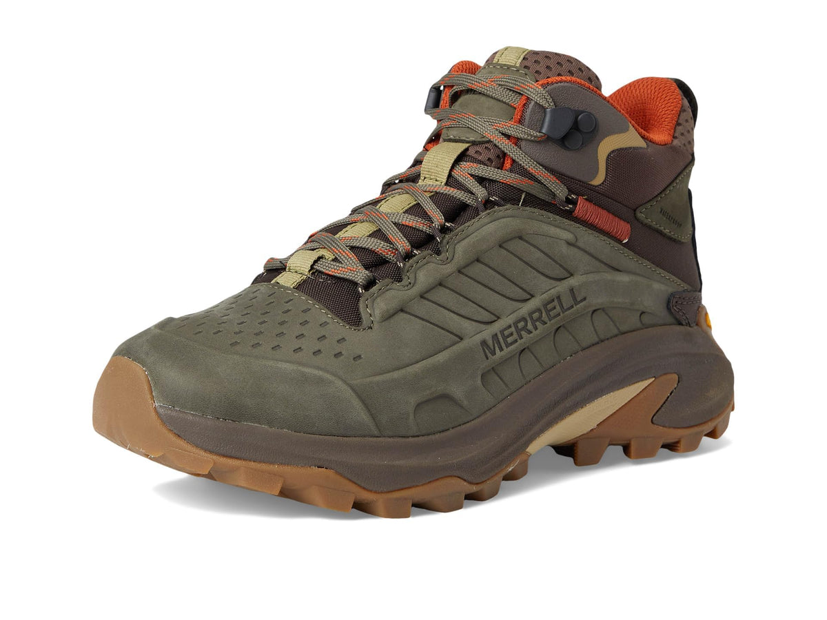 Merrell Men's Moab Speed 2 Leather Mid Waterproof Hiking Boot Olive 14.0 Medium