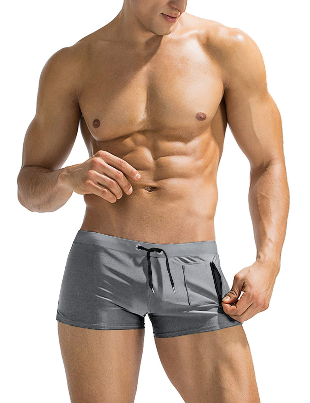 COOFANDY Mens Swim Trunks Bathing Suit Swim Brief Square Leg Board Short