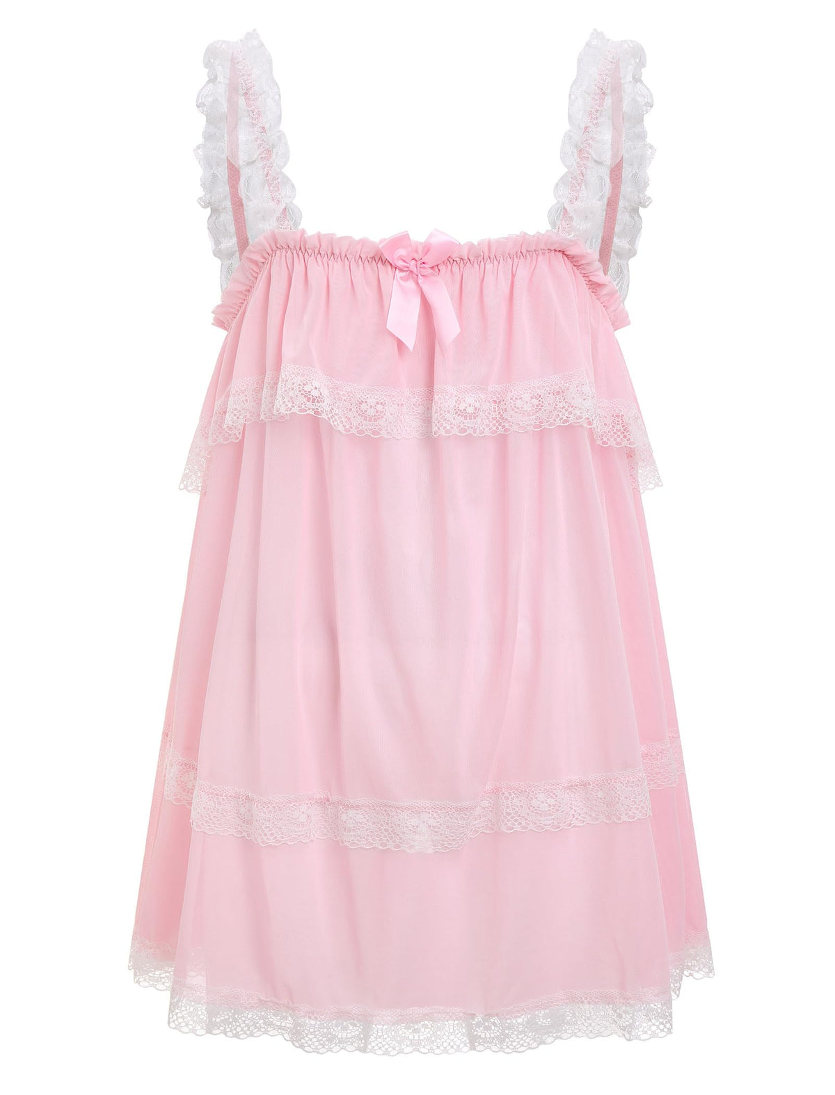 Men's Crossdressing Nightwear Dress Lingerie Outfit Pink X-Large