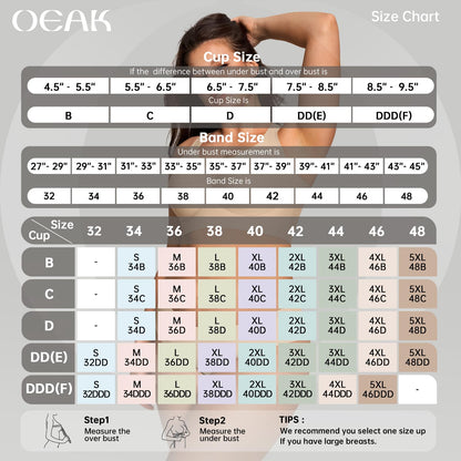 OEAK Womens Wireless Jelly Bra Plus Size Supportive Seamless Bras Full Coverage Push Up Comfortable No Underwire Tshirt Bras Creamy Beige+Leopard Coffee XL