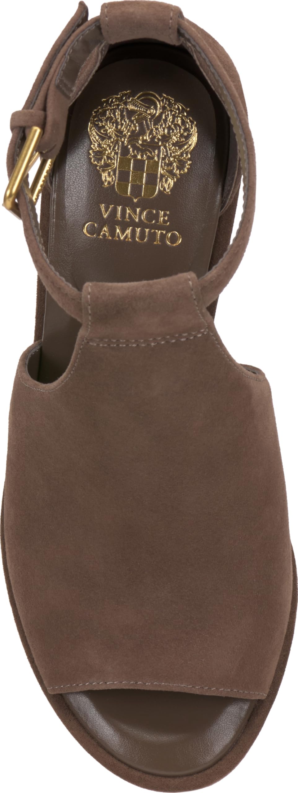 Vince Camuto Women's Frasper Buckle High Heel Sandal, Toasted Taupe, 7 M